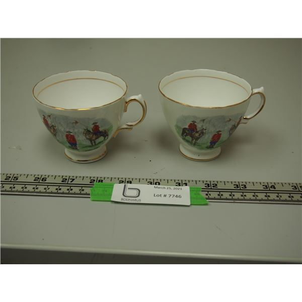 (2) VINTAGE CUPS ROYAL VALE WITH RCMP DESIGN