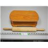 Image 1 : WOODEN STORAGE BOX PLUS WOODEN ROLLING PIN