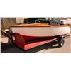Image 10 : 1961 Model Lane Wood Barrel Back Kit Boat 14FT with Trailer and Motor (See description)