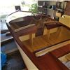 Image 2 : 1961 Model Lane Wood Barrel Back Kit Boat 14FT with Trailer and Motor (See description)