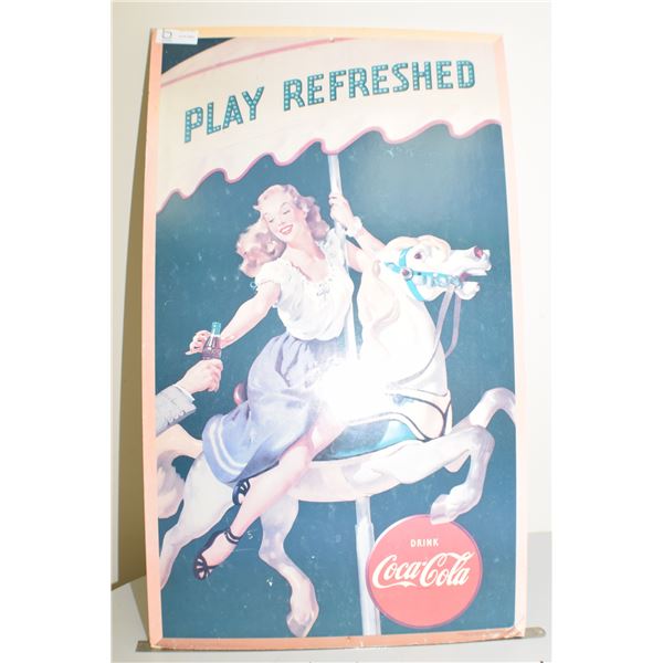 Coca Cola Poster Plastic 22.5 x 38"