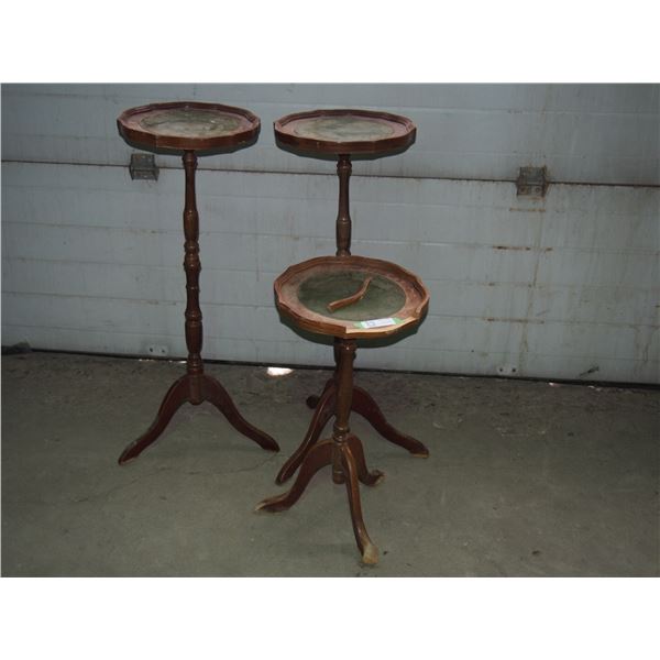 (3) WOODEN PLANT STANDS