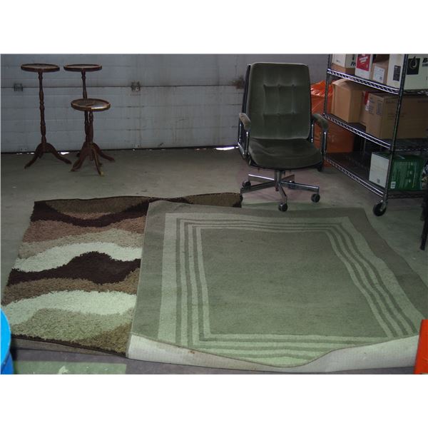 AREA RUGS (58 W X 78 IN LONG),(60 W X 83 IN LONG) PLUS CHAIR