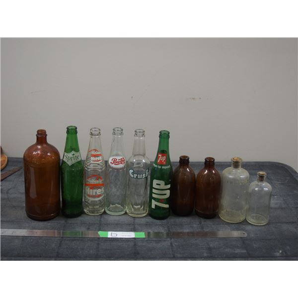 VINTAGE POP BOTTLES & OTHER BOTTLES