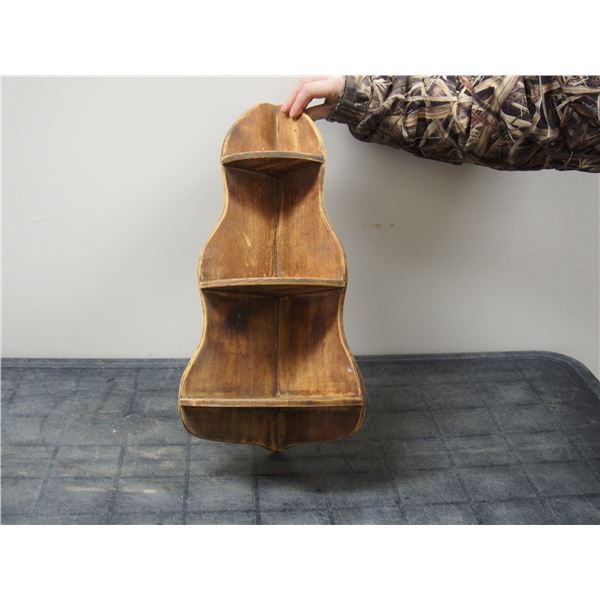 WOODEN CORNER SHELF (6 1/2 X 19 IN LONG)