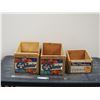 Image 1 : (3) WOODEN CRATES (2 APPLE, 1 ORANGE)