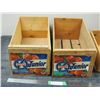 Image 2 : (3) WOODEN CRATES (2 APPLE, 1 ORANGE)