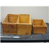 Image 4 : (3) WOODEN CRATES (2 APPLE, 1 ORANGE)