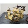 Image 2 : 2X THE MONEY/ WOODEN SHIP ORNAMENT & HORN SHIP ORNAMENT