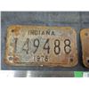 Image 2 : (2) INDIANA MOTORCYCLE LICENSE PLATES 1978, 1983