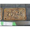 Image 3 : (2) INDIANA MOTORCYCLE LICENSE PLATES 1978, 1983