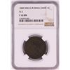 Image 1 : 1840 SM/LG 8 Small Date N-2 Braided Hair Large Cent Coin NGC F12 BN