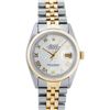 Image 2 : Rolex Men's Two Tone Mother Of Pearl Roman Oyster Perpetual Datejust Watch