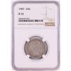 Image 1 : 1907 Barber Quarter Coin NGC F15