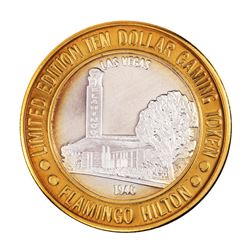 .999 Silver Flamingo Hilton Las Vegas, Nevada $10 Casino Limited Edition Gaming Token