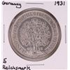 Image 1 : 1931 Germany 5 Reichsmark Silver Coin