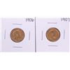 Image 1 : Lot of 1906-1907 Great Britain Half Sovereign Gold Coins