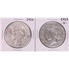 Image 1 : Lot of 1927 & 1927-D $1 Peace Silver Dollar Coins
