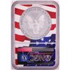 Image 2 : 2019-W $1 Proof American Silver Eagle Coin NGC PF70 Ultra Cameo Congratulations Flag