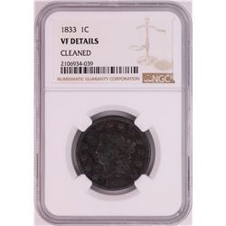 1833 Coronet Head Large Cent Coin NGC VF Details