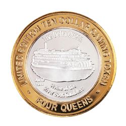 .999 Fine Silver Four Queens Casino Las Vegas, NV $10 Limited Edition Gaming Token