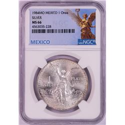 1984Mo Mexico 1 Onza Libertad Silver Coin NGC MS66
