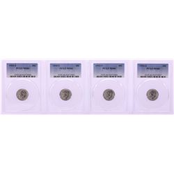Lot of (4) 1953-S Roosevelt Dime Coins PCGS MS66
