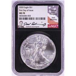 2020 $1 American Silver Eagle Coin NGC MS70 First Day of Issue J. Iskowitz Signature