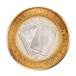 .999 Silver McCarran International Airport $10 Casino Limited Edition Gaming Token