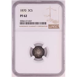 1870 Proof Three Cent Silver Piece Coin NGC PF62