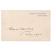 Image 1 : Grover Cleveland Signed Executive Mansion Card