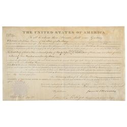 James Monroe Document Signed