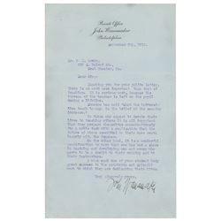 John Wanamaker Typed Letter Signed