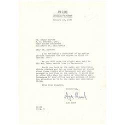 Ayn Rand Typed Letter Signed