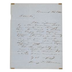 Henry David Thoreau Autograph Letter Signed