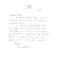 Edward Albee Autograph Letter Signed