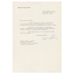 Ralph Ellison Typed Letter Signed
