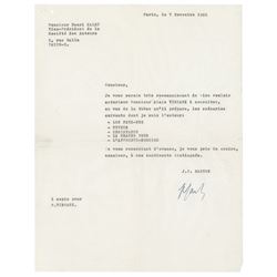 Jean-Paul Sartre Typed Letter Signed