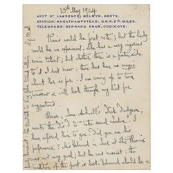 George Bernard Shaw Autograph Letter Signed