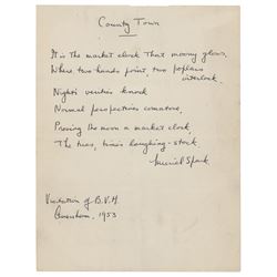 Muriel Spark Handwritten Poem