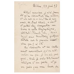 Emile Zola Autograph Letter Signed
