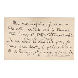 Emile Zola Autograph Note Signed