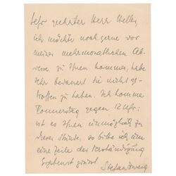 Stefan Zweig Autograph Letter Signed