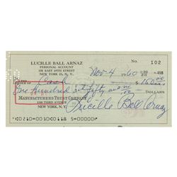 Lucille Ball Signed Check