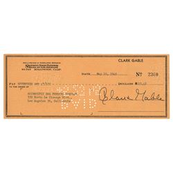 Clark Gable Signed Check