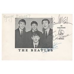 Beatles Signed Large-Format Parlophone Card