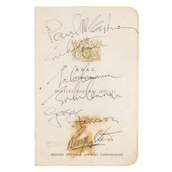 Beatles Signed Menu