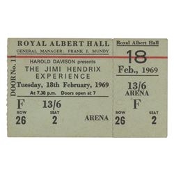 Jimi Hendrix Experience 1969 London's Royal Albert Hall Full Ticket and Original Concert Program