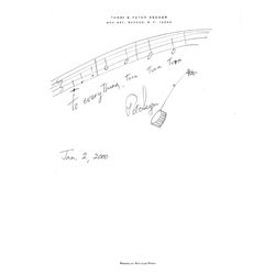 Pete Seeger Autograph Musical Quotation Signed