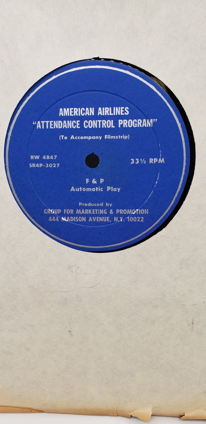 AMERICAN AIRLINES ATTENDANCE CONTROL PROGRAM ALBUM AMERICAN AIRLINES ATTENDANCE CONTROL PROGRAM ALBUM